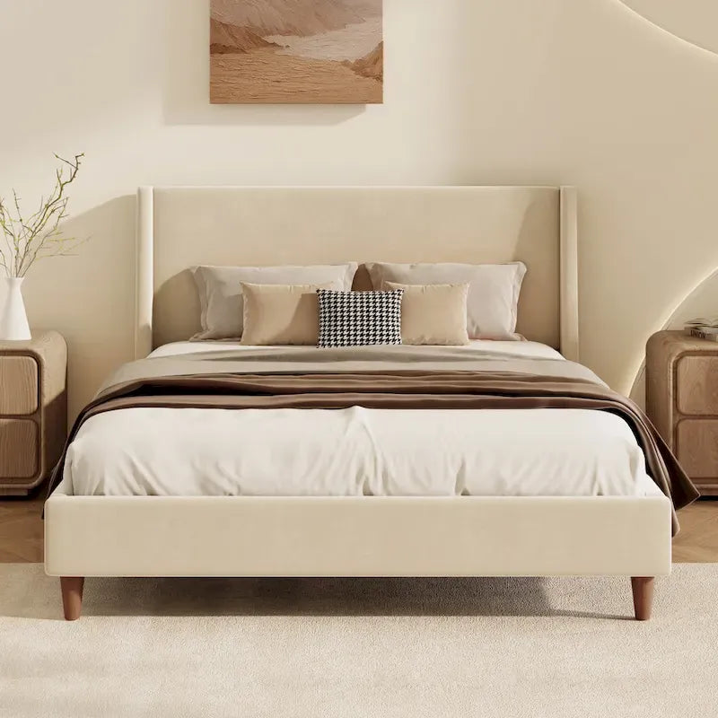 Upholstered platform bed
