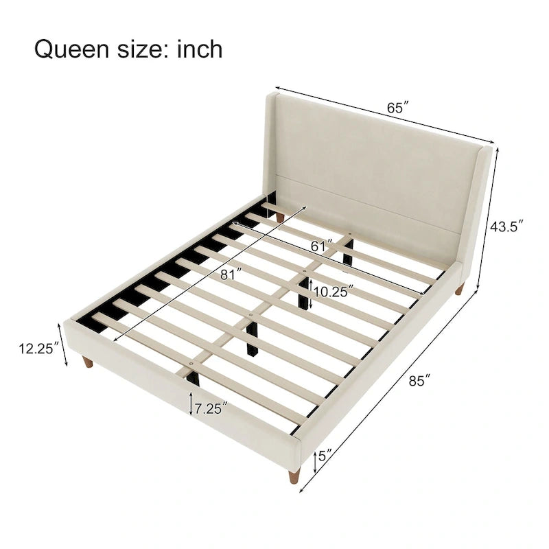 Upholstered platform bed