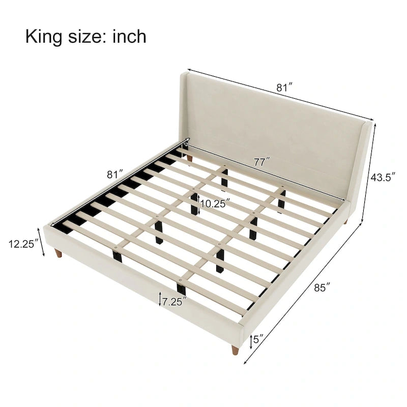 Upholstered platform bed