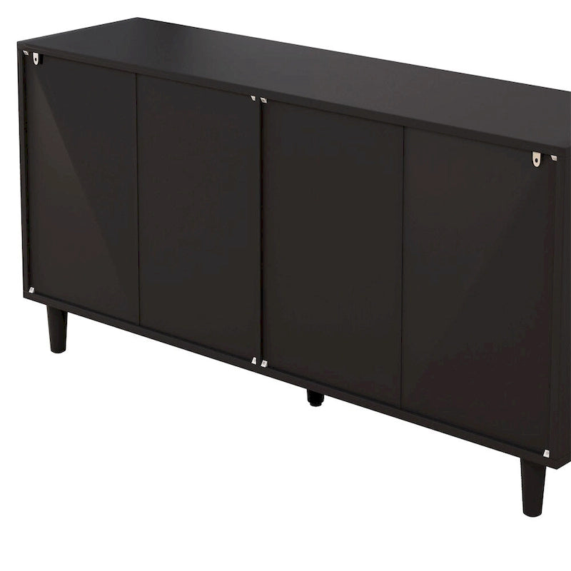 Armoire de rangement en rotin 59" avec 6 tiroirs et pieds en bois