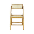 Mid-Century Vintage Wood Rattan Folding Chair with Adjustable Back, (Set of 2) by