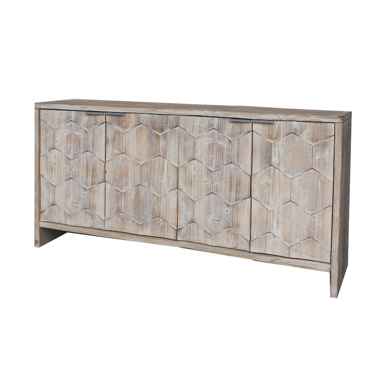 Buffet de salle à manger 4 portes en bois de style rustique