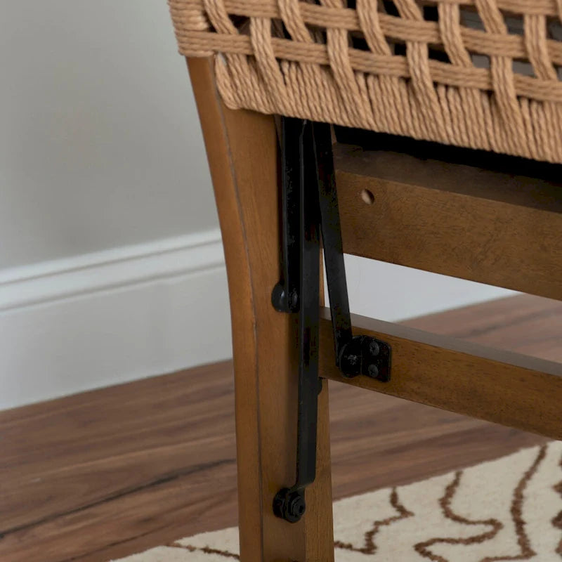 Chaise de salle à manger pliante en osier naturel (lot de 2)