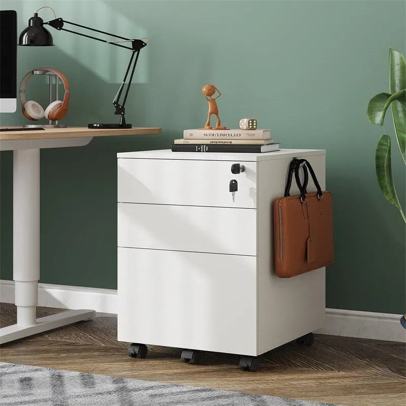 3 Drawer File Cabinet with Lock - 17.7D x 15.5W x 25.8H