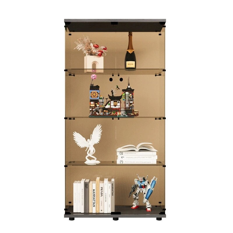 Four-tier glass display cabinet