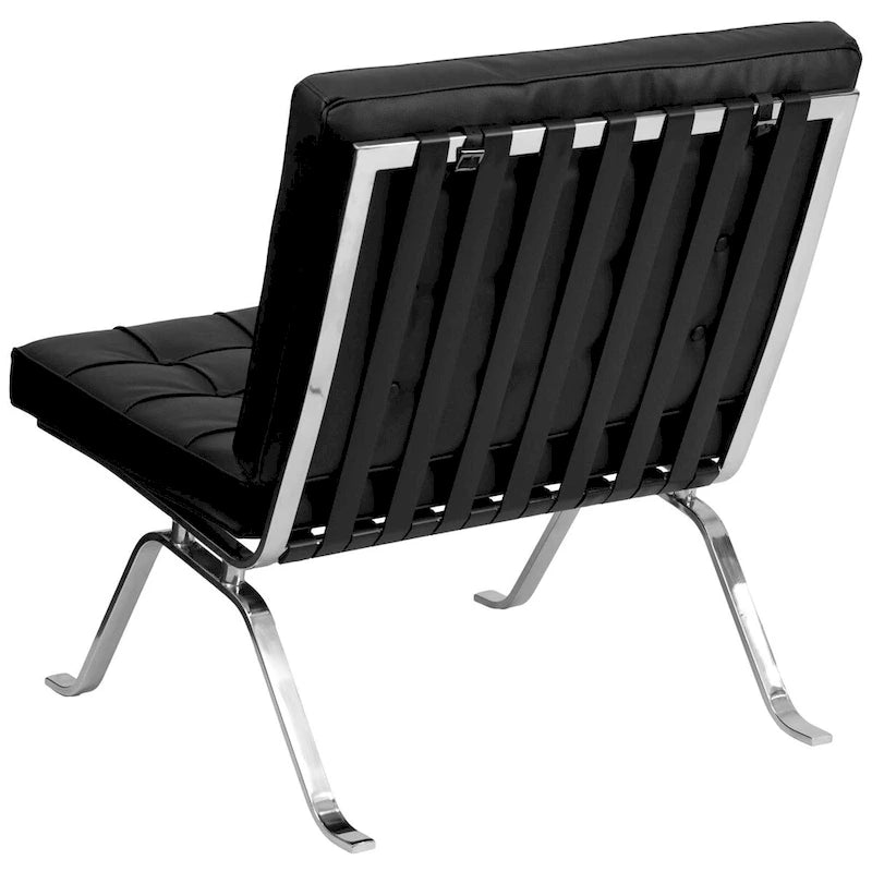 Fauteuil de salon sans accoudoirs capitonné avec pieds design courbés
