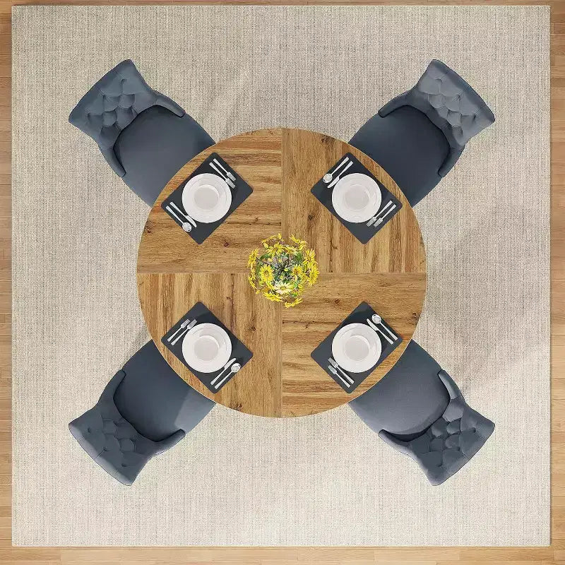 Table à manger ronde de 120 cm pour 4 personnes