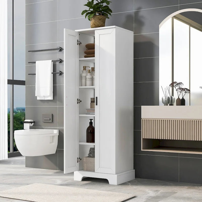 Armoire de rangement à deux portes pour salle de bains