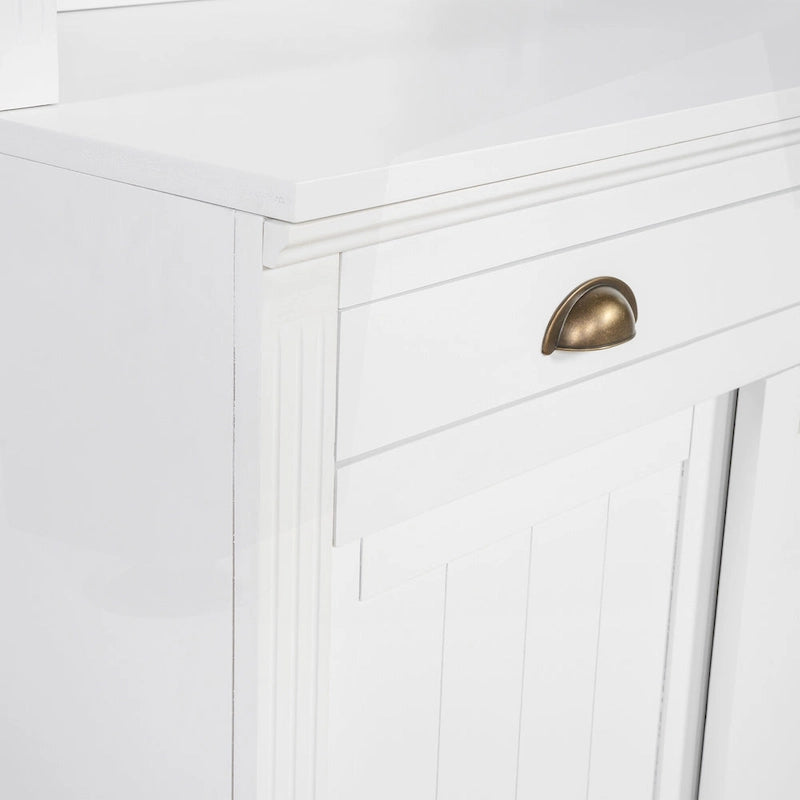 Étagère haute moderne avec éclairage LED et options de rangement polyvalentes