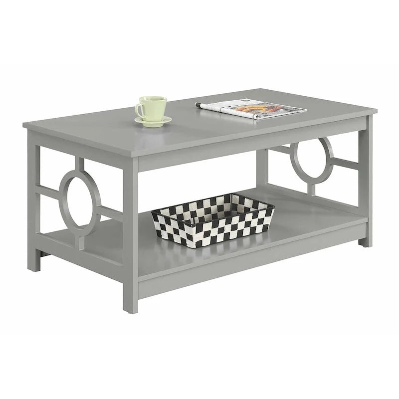 Table basse circulaire avec étagère